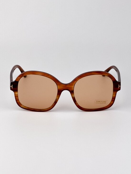 Tom Ford HANLEY FT1034/S 45E Sunglasses Light Brown Oversized Round Square